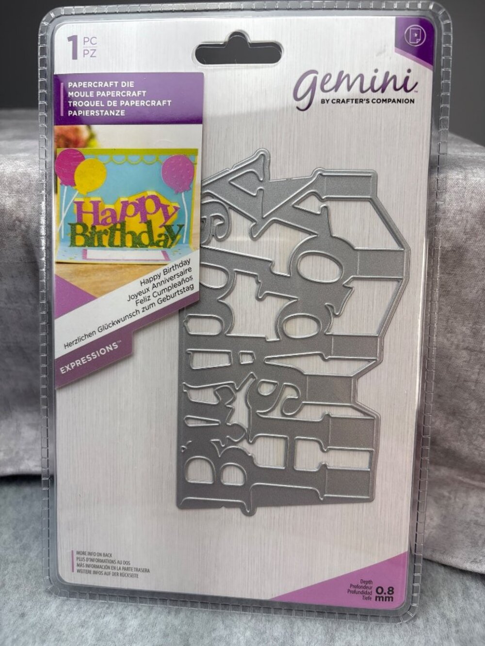 Gemini Papercraft Die "Happy Birthday" Crafters Companion DIY Cards Scrapbooking